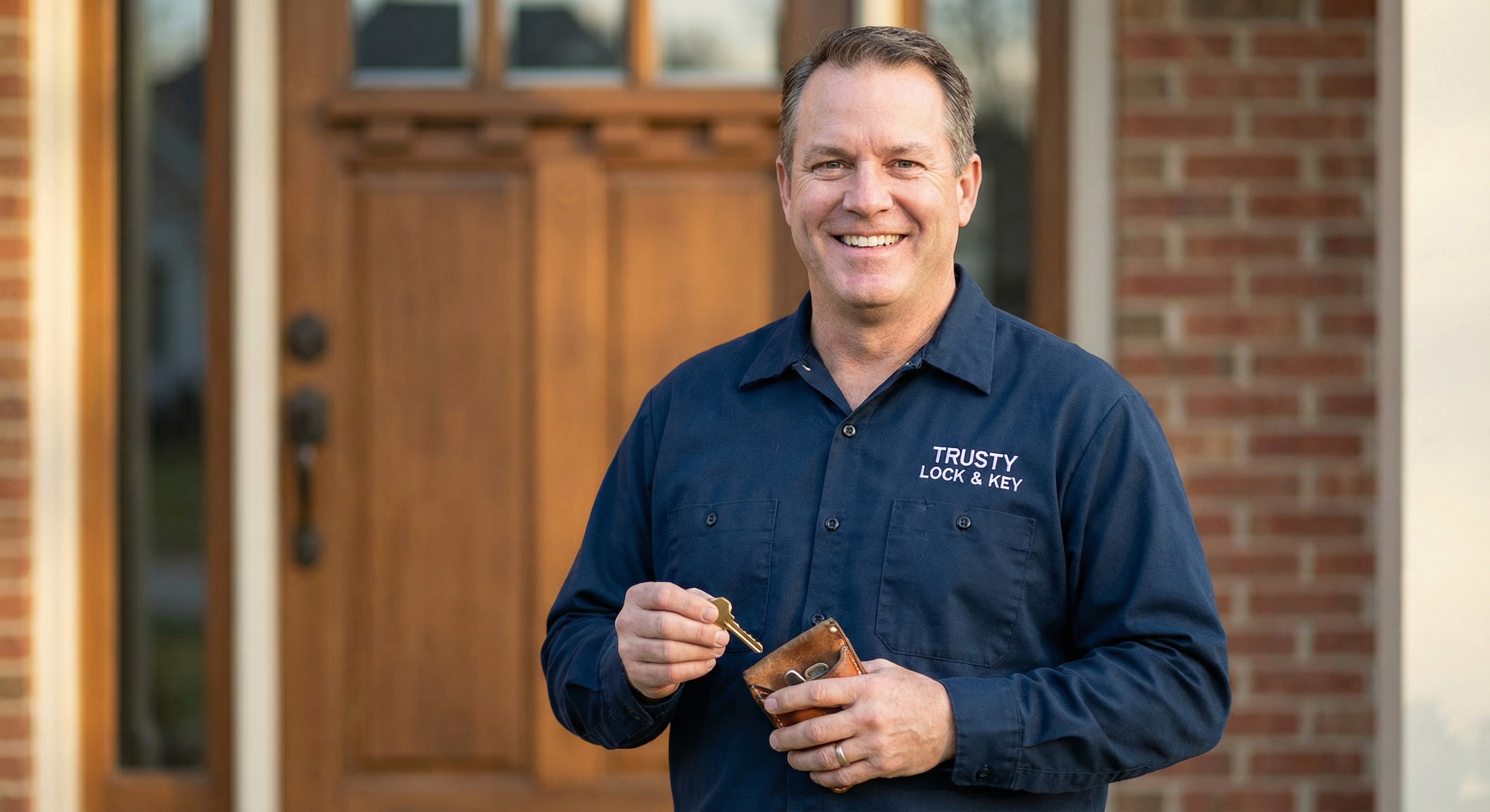 Tür nach einem Einbruch mit Reparaturspuren